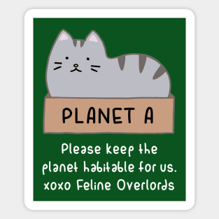 Gray Cat - Habitable Planet (Forest Green) Magnet